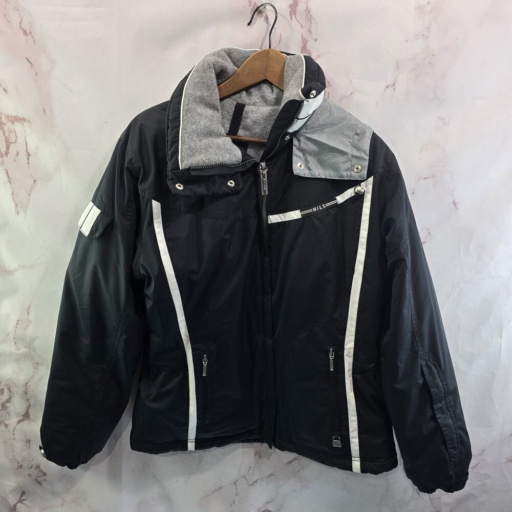 Nils Jacket Womens Medium 8 Black White Ski Shell Insulated Coat Windbreaker